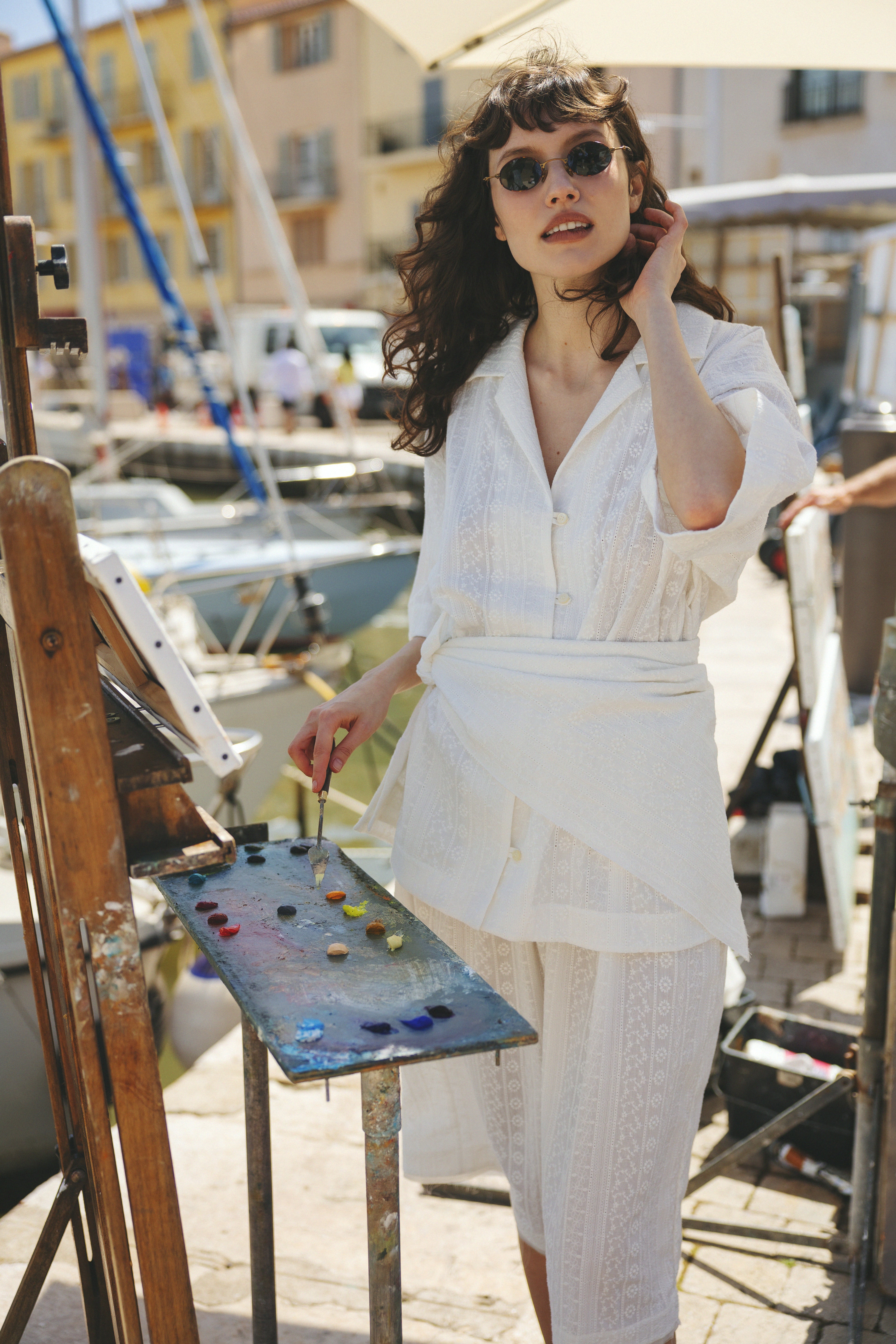 Broderie anglaise set