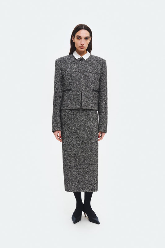 Pencil skirt in BOUCLETTE NATTÉ
