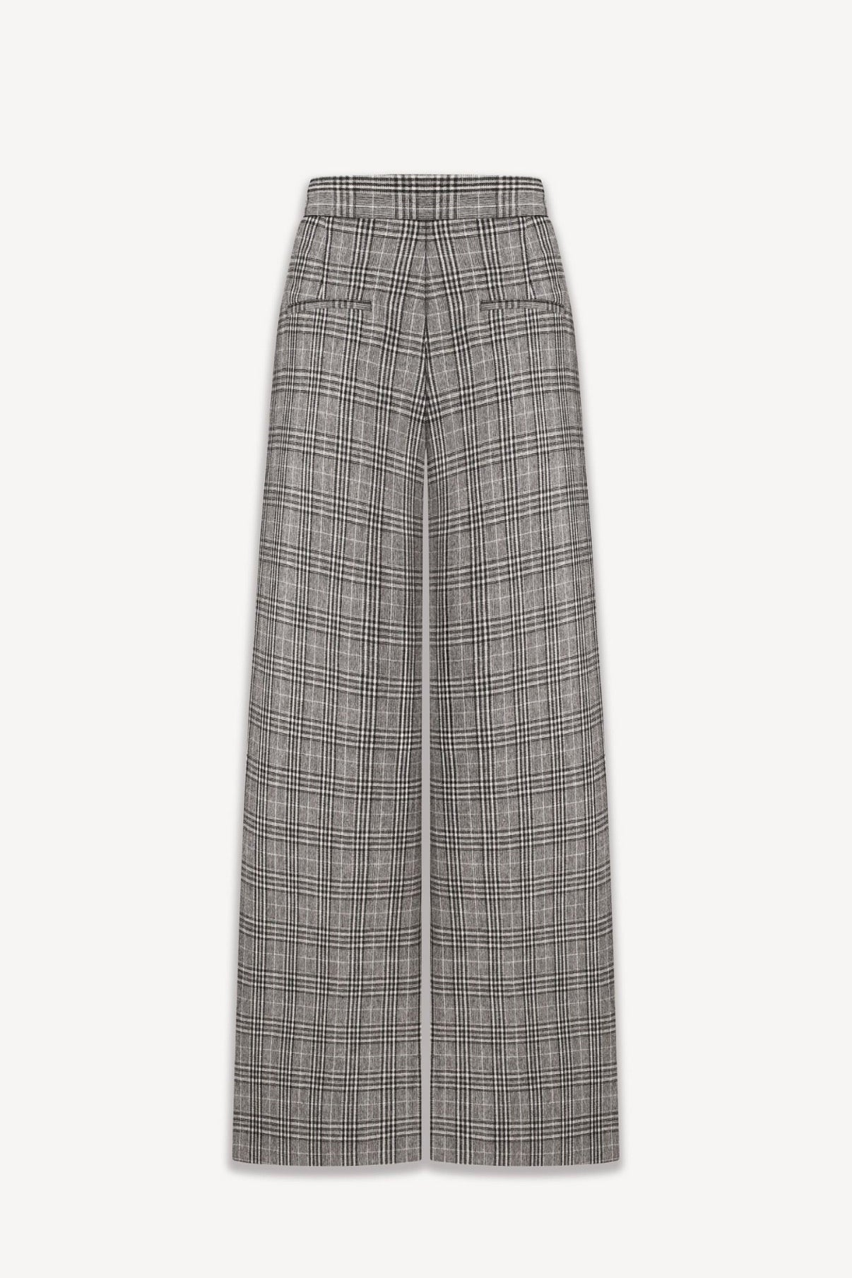 Palazzo Trousers in checked wool