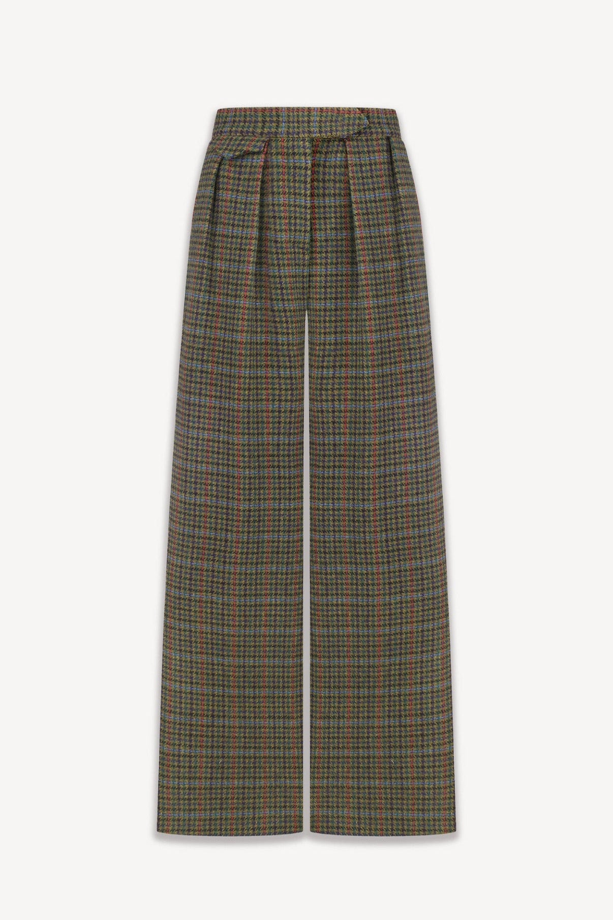Palazzo trousers in check wool
