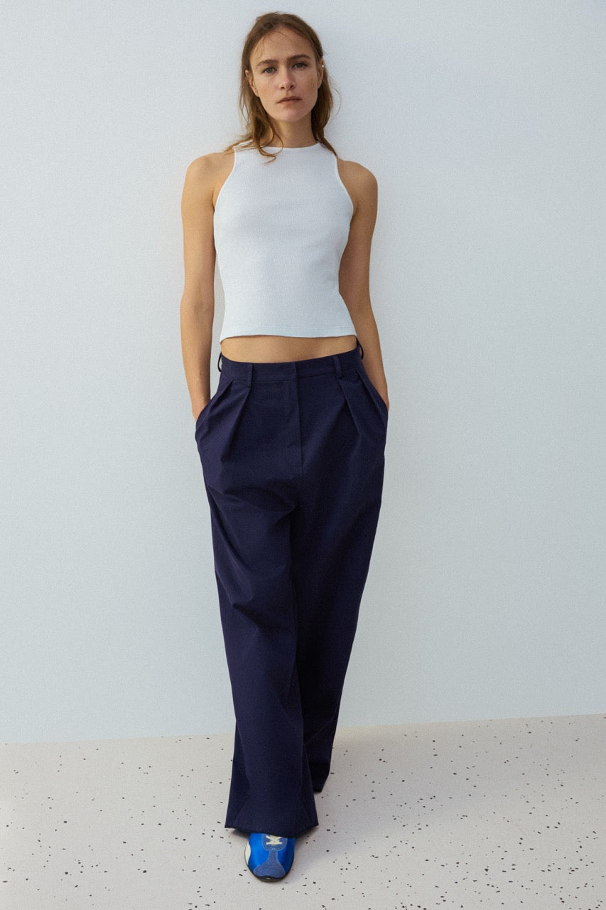 Tank top in ribbed cotton