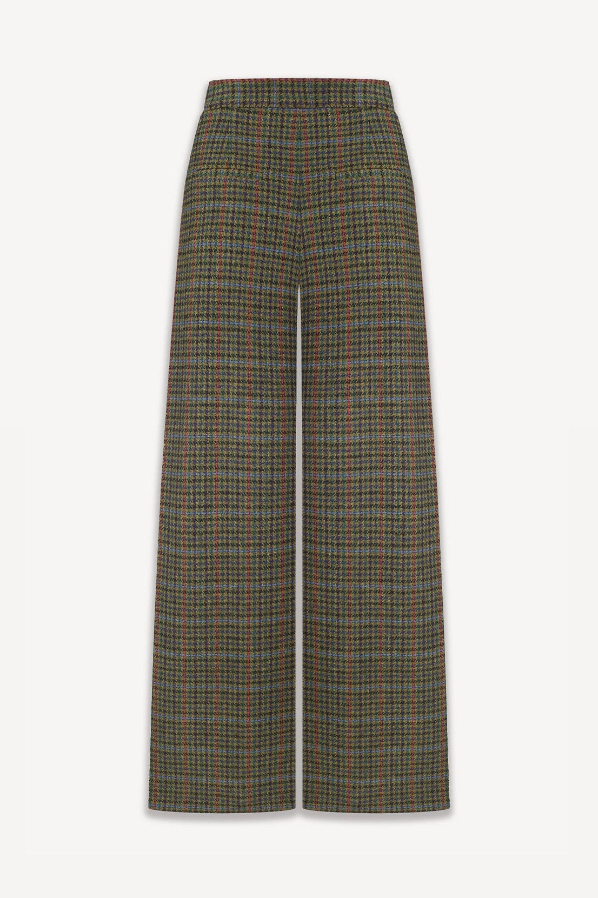 Palazzo trousers in check wool