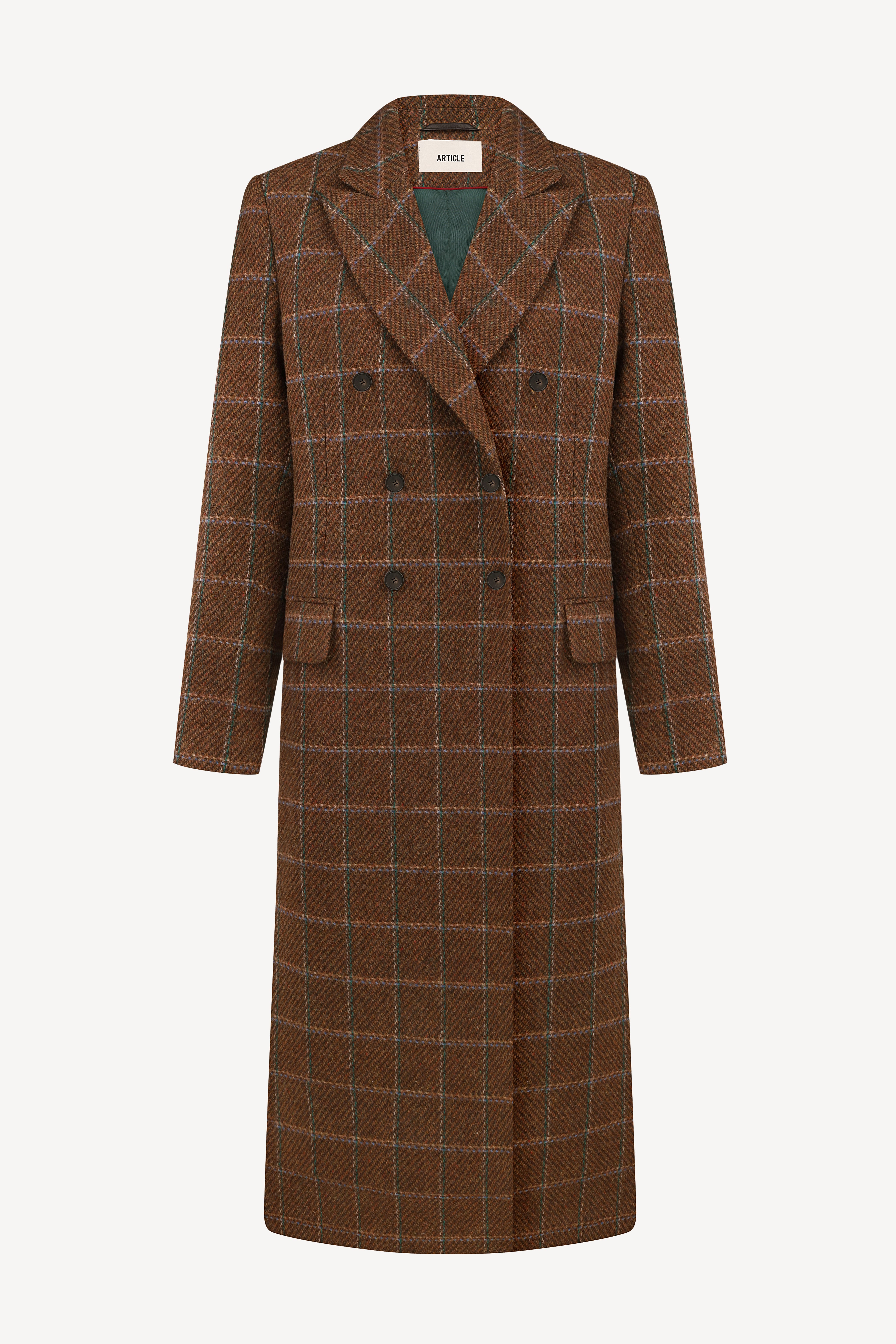 Alma coat in checked wool
