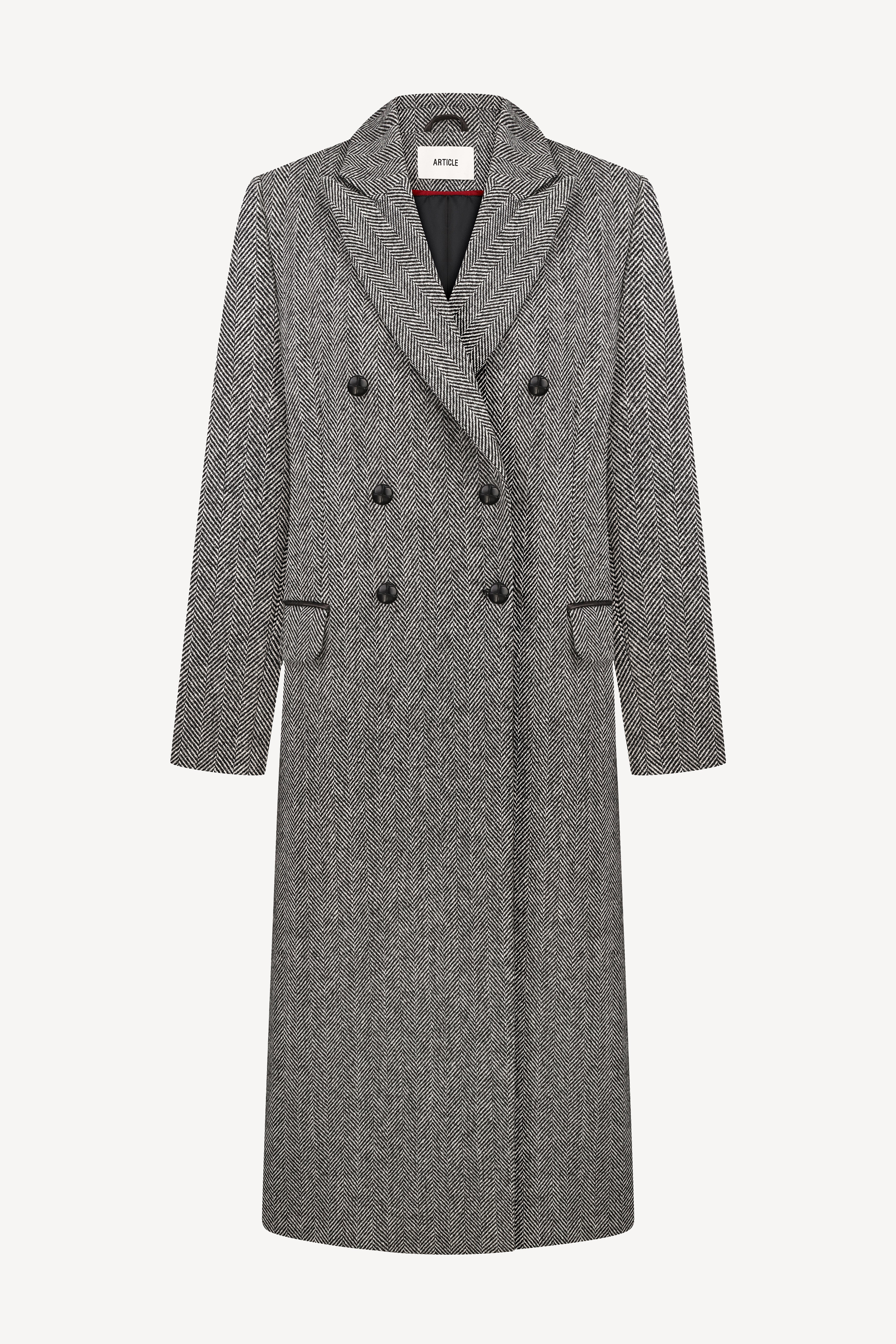 Alma coat in herringbone wool tweed
