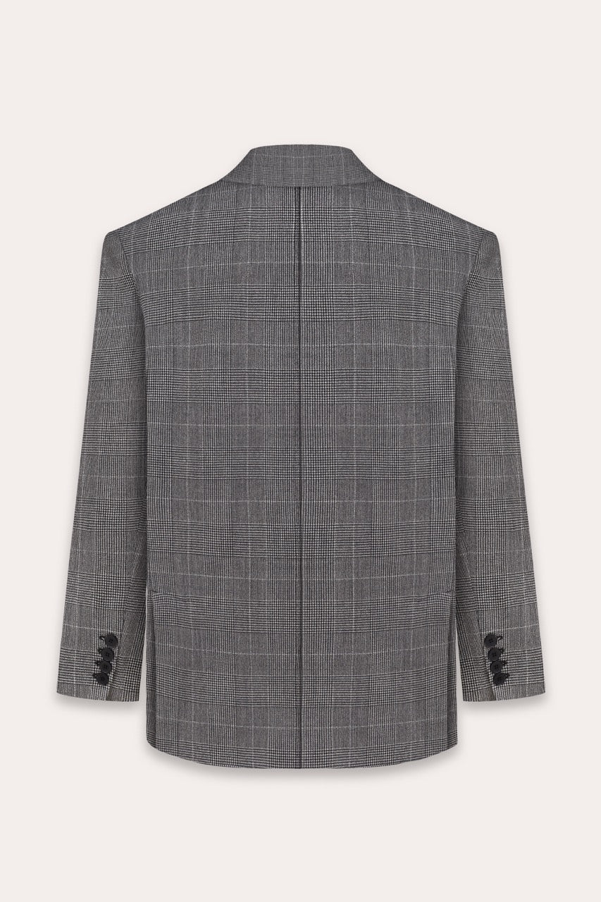 Carré blazer in checkered wool