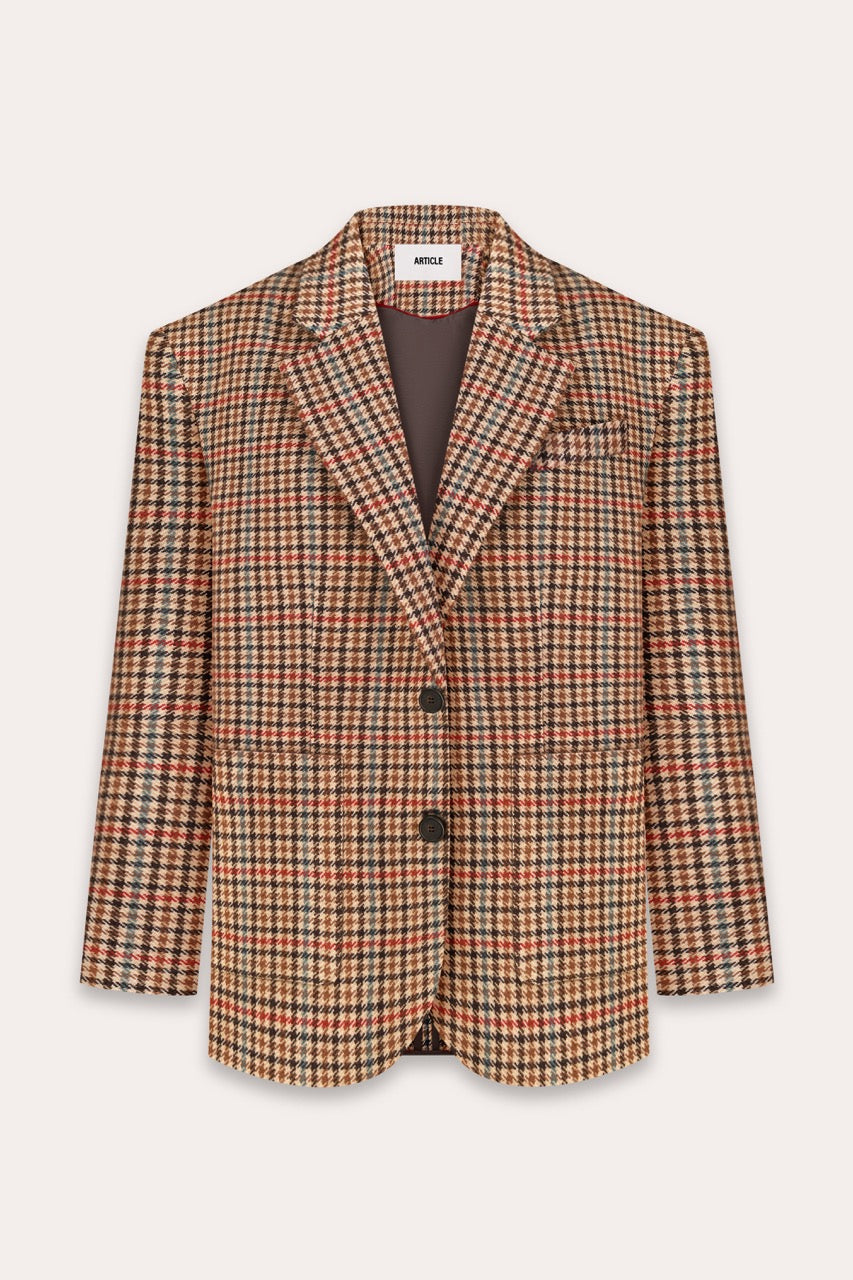 Carré blazer in checkered wool
