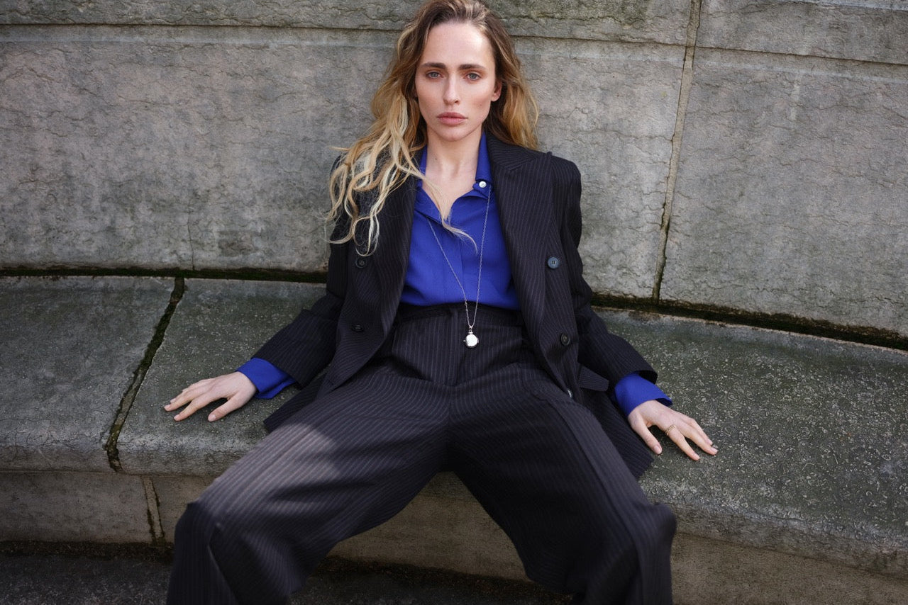 Grace blazer in pinstripes