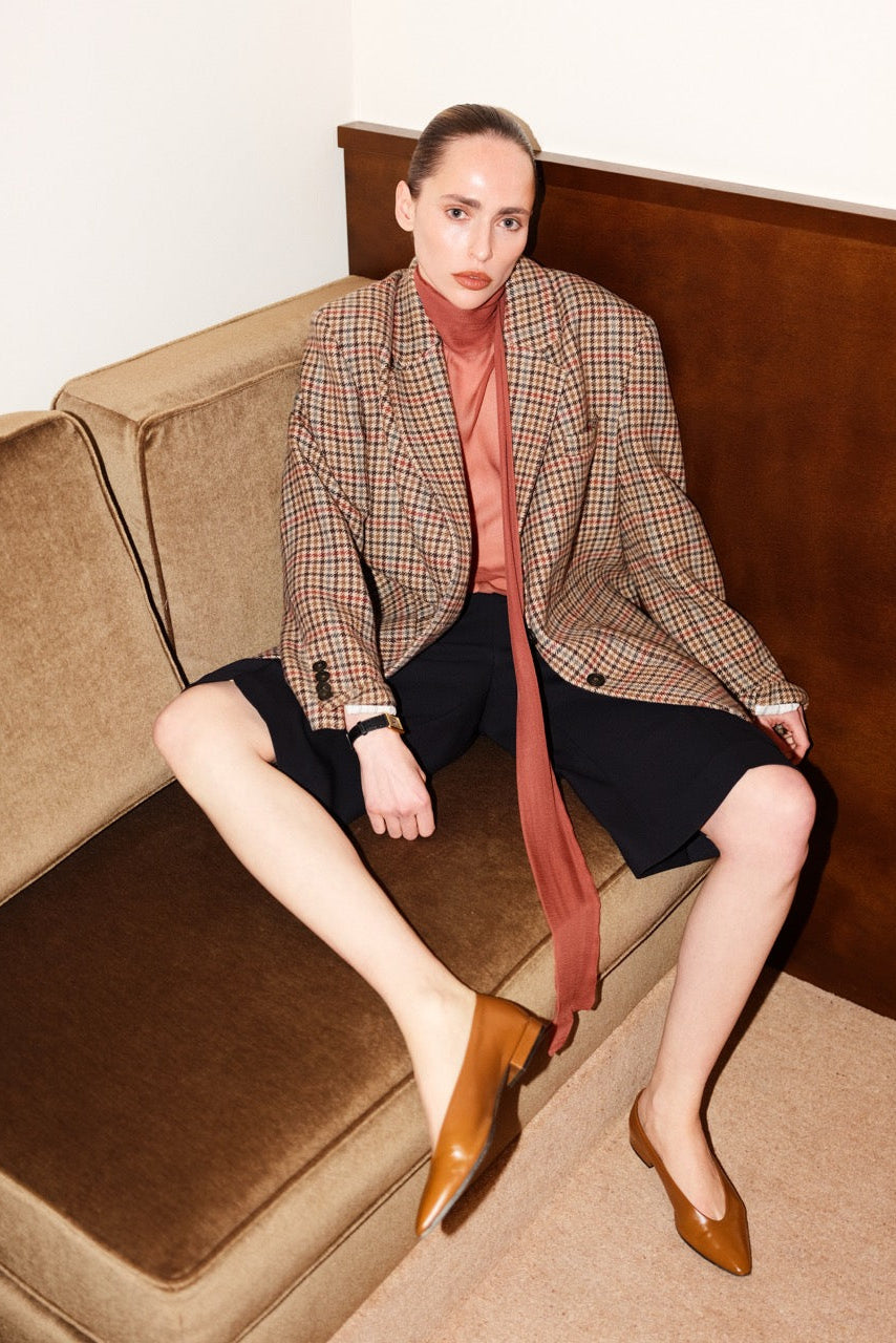 Carré blazer in checkered wool