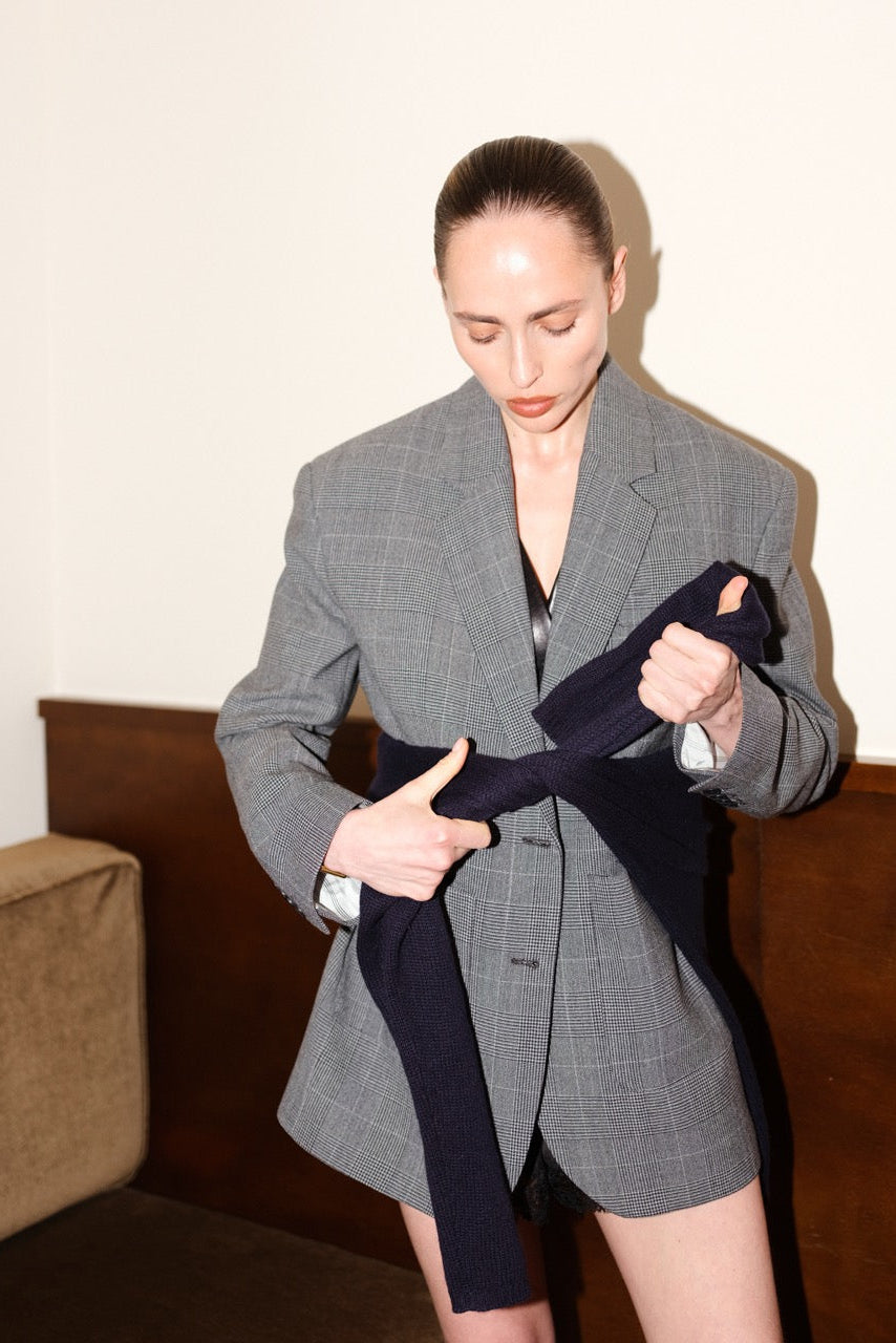 Carré blazer in checkered wool