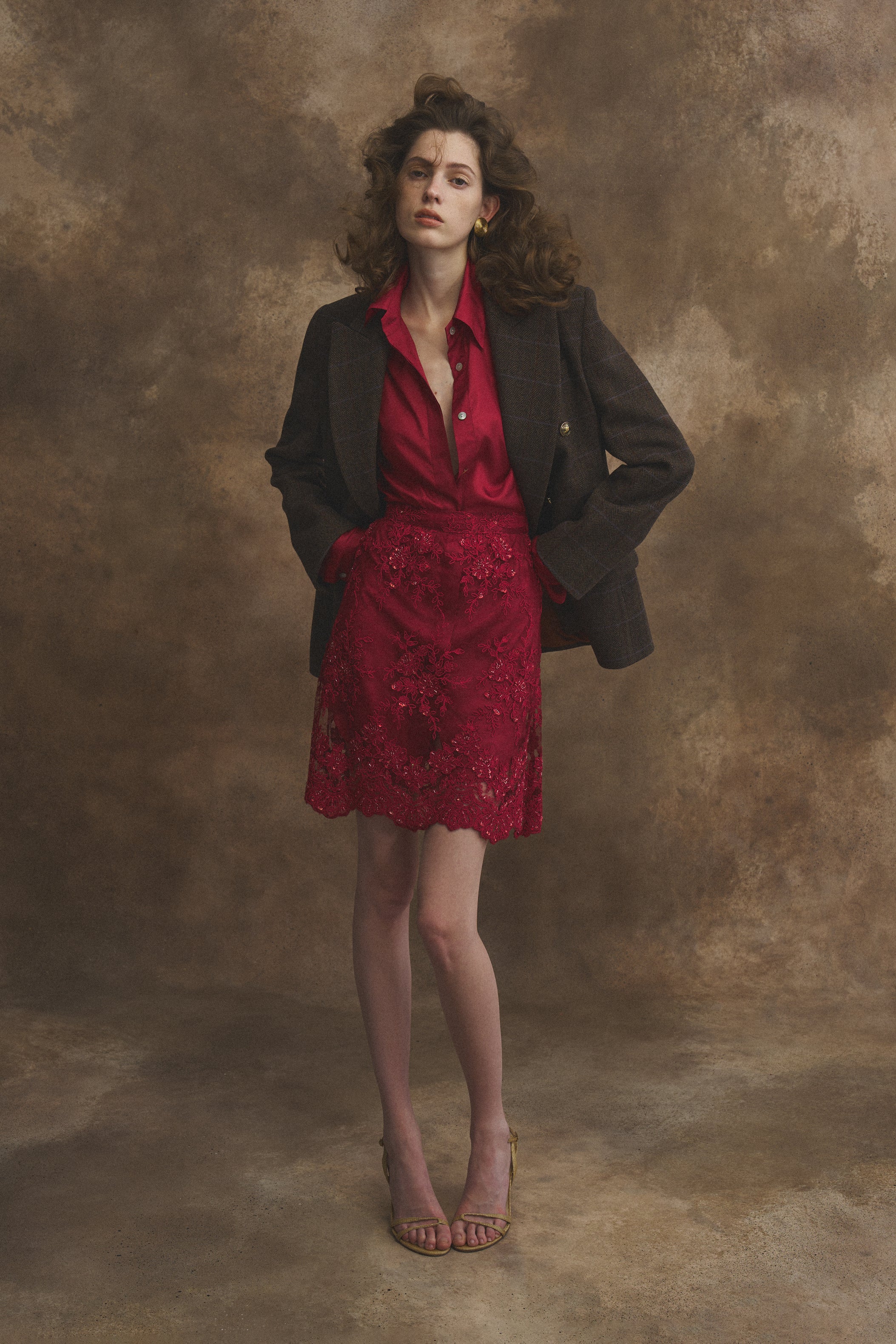 Isabelle skirt in lace and viscose lining