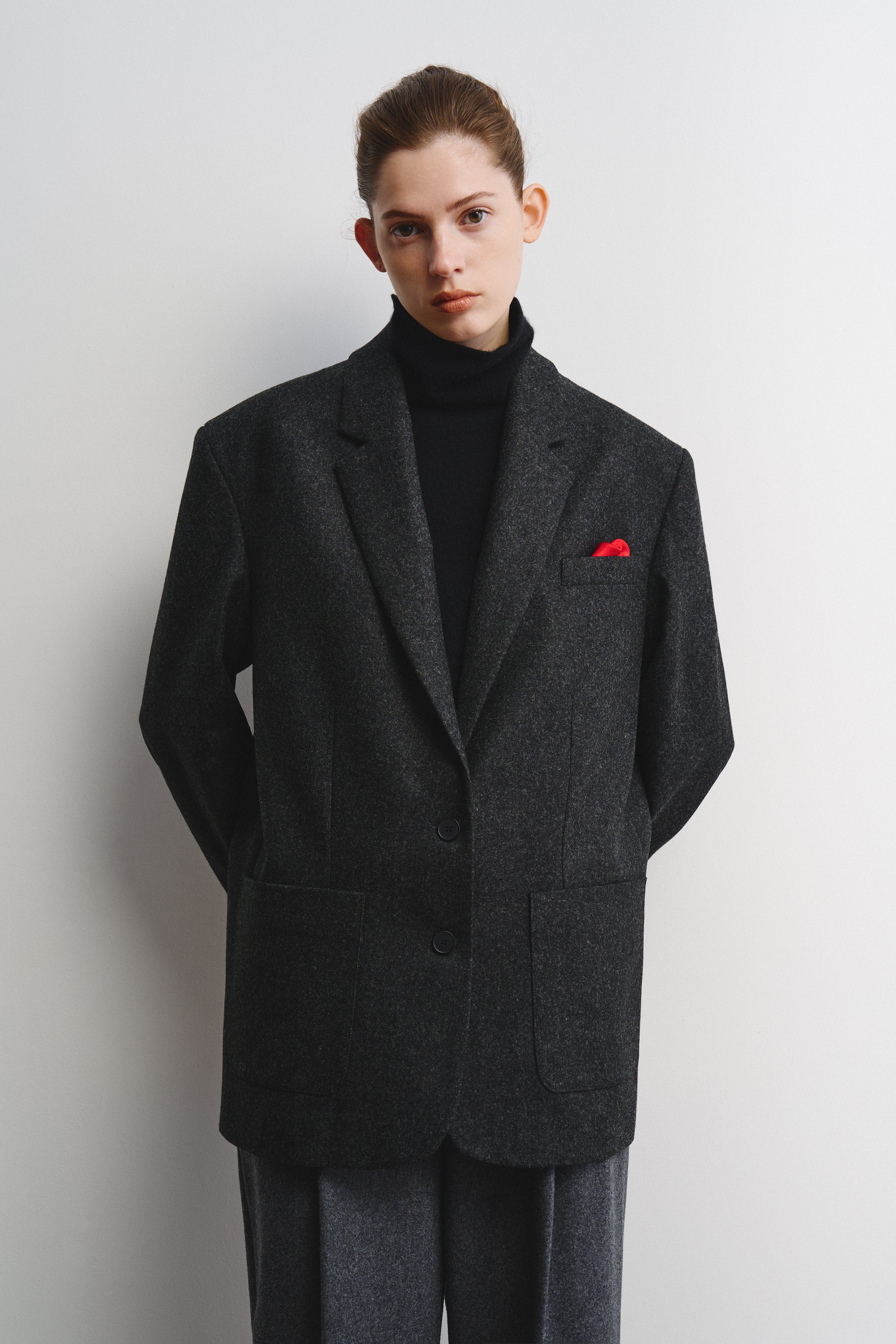 Carré blazer in FLANNEL wool