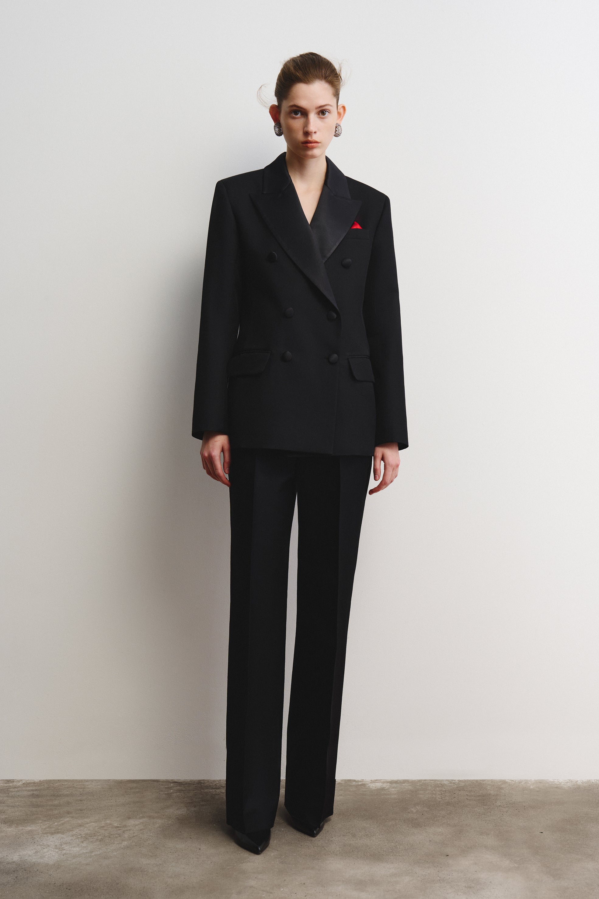 Straight Trousers in wool and silk