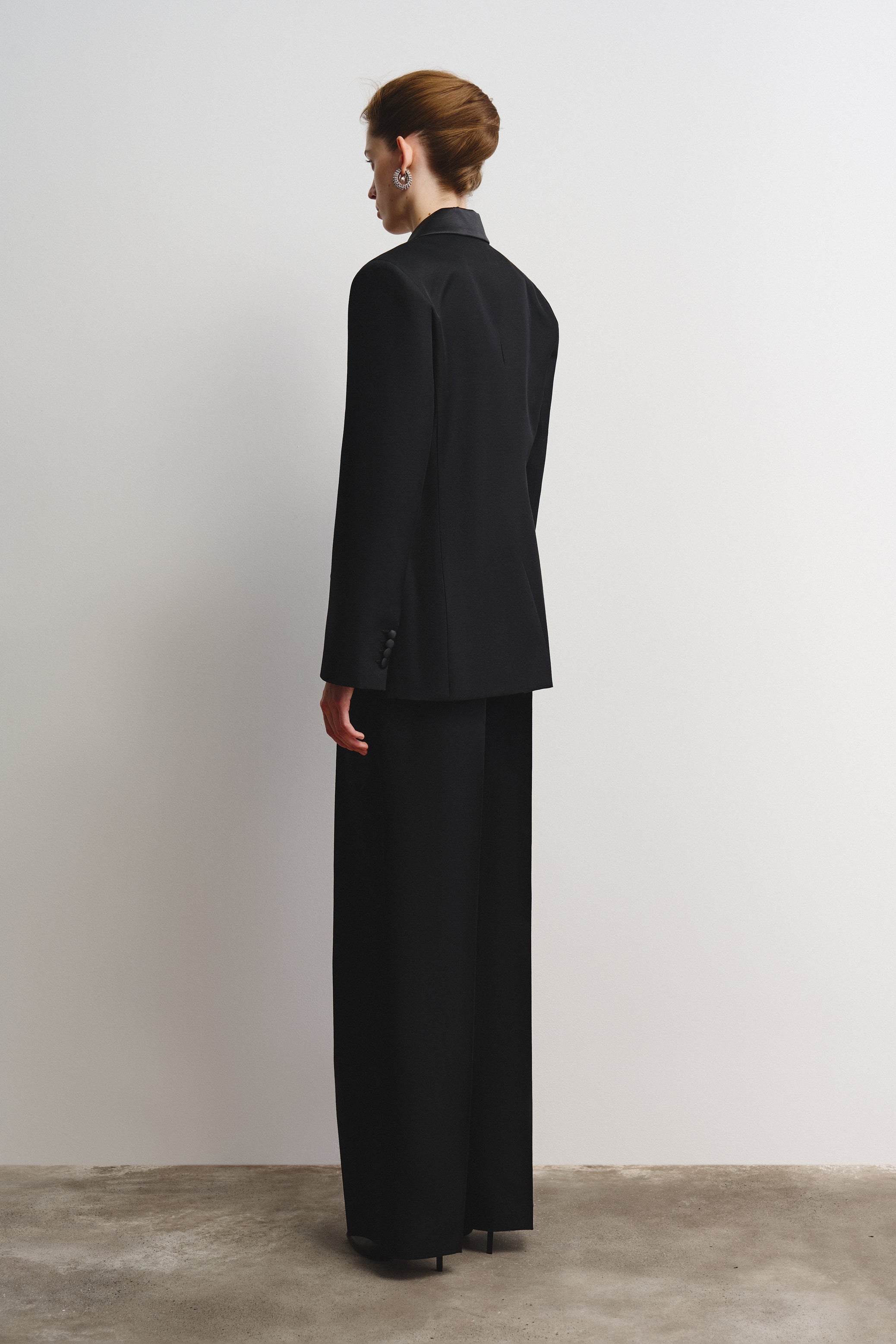 Straight Trousers in wool and silk