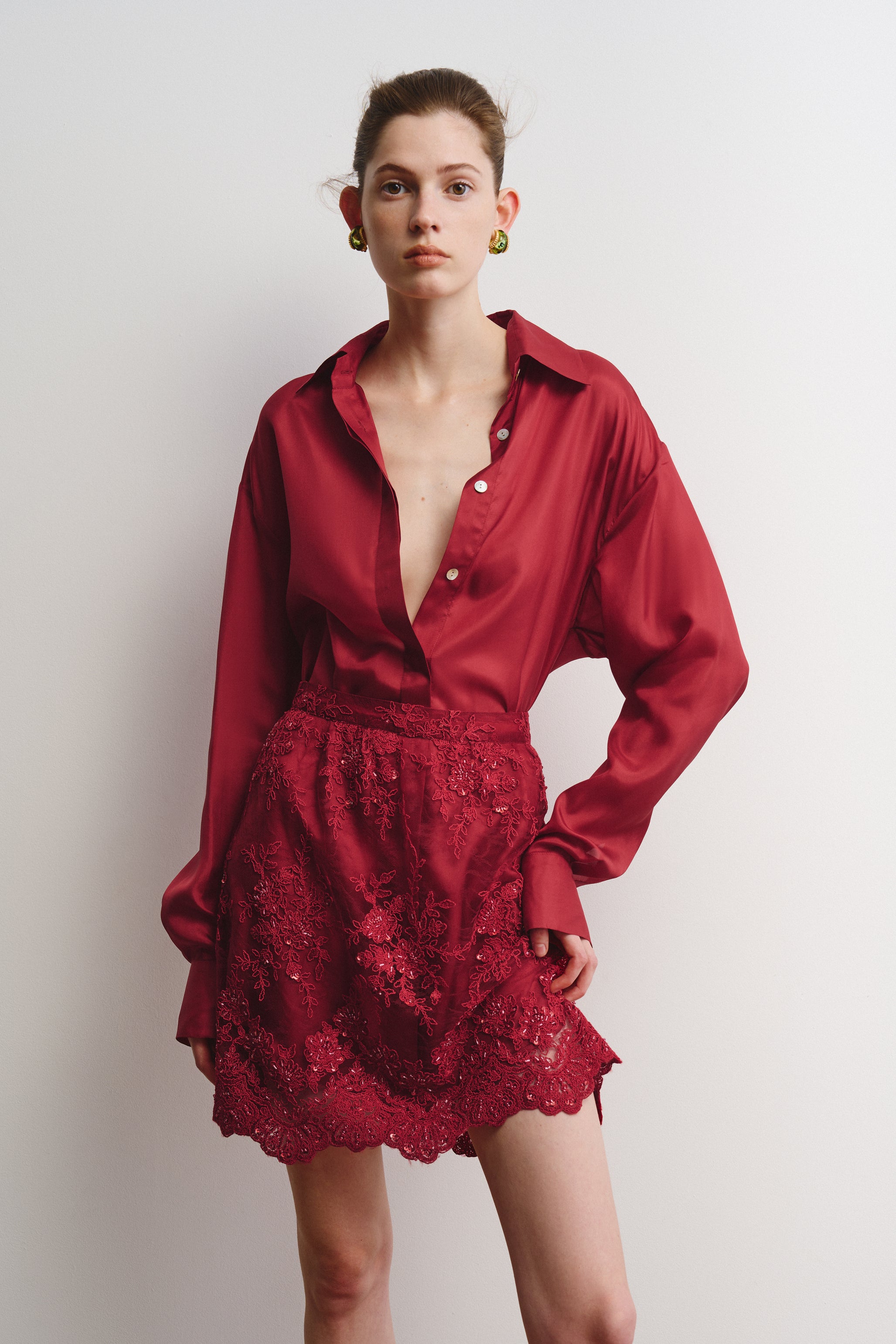 Isabelle skirt in lace and viscose lining