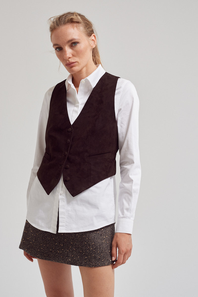 Жилет із натуральної замши